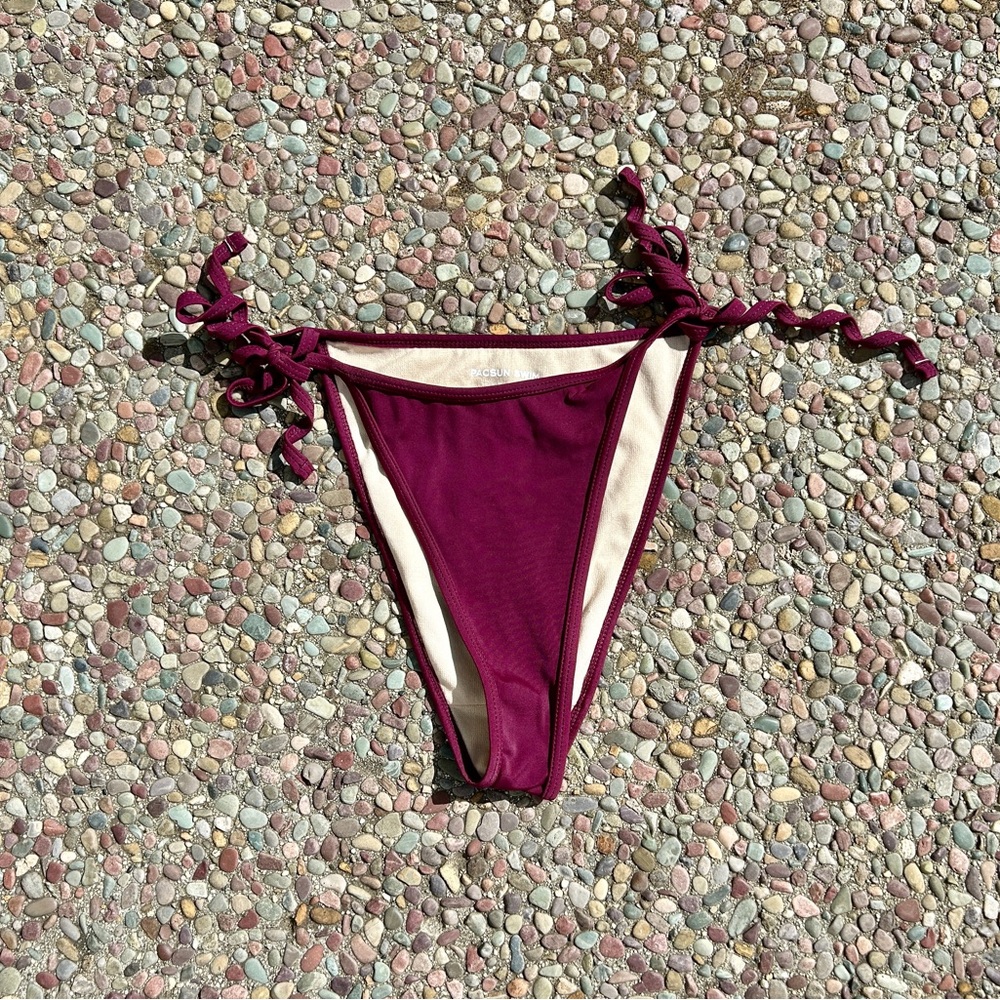 Pacsun XS purple side tie bikini bottom